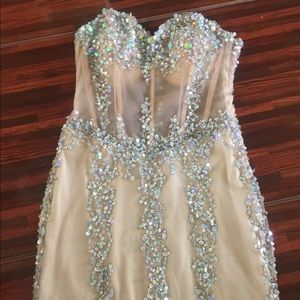 Strapless sequin formal long dress Cinderella
